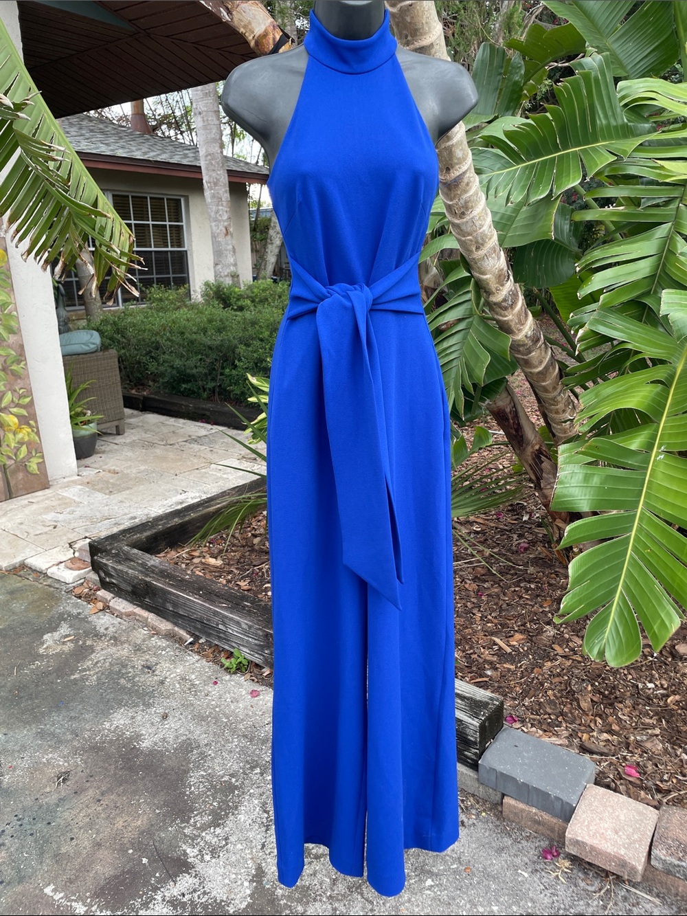 Badgely mischa  halter look wide leg jumpsuit
